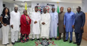 The Managing Director, NPA, Mohammed Bello Koko, (4th from the left), The Director General, Bureau of Public Service Reforms, BPSR, Dr.Arabi Ibahim Dasuki (5th from the left), The General Manager, SERVICOM, NPA, Musa Shehu Yaro and other officers from both the Nigerian Ports Authority, NPA and the Bureau of Public Service Reforms (BPSR) during the event.